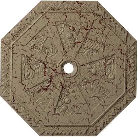 Ekena Millwork Spring Octagonal Medallion (Canopies up to 3"), 29 1/8"OD x 2 1/4"ID x 1 1/8"P, Gobi Desert Crackle CM30SPGDC